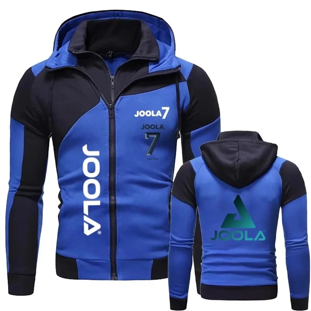 

JOOLA men's autumn and winter double-layer fleece zipper sweatshirt, outdoor sports running hooded cardigan jacket