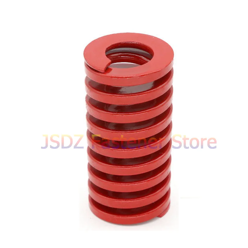 1pcs Red Mold Spring OD 6/8/10/12/14/16/18/20/22/25mm Loading Die Compression Spring Length 10-300mm Flat Wire Sping DM/YSWM