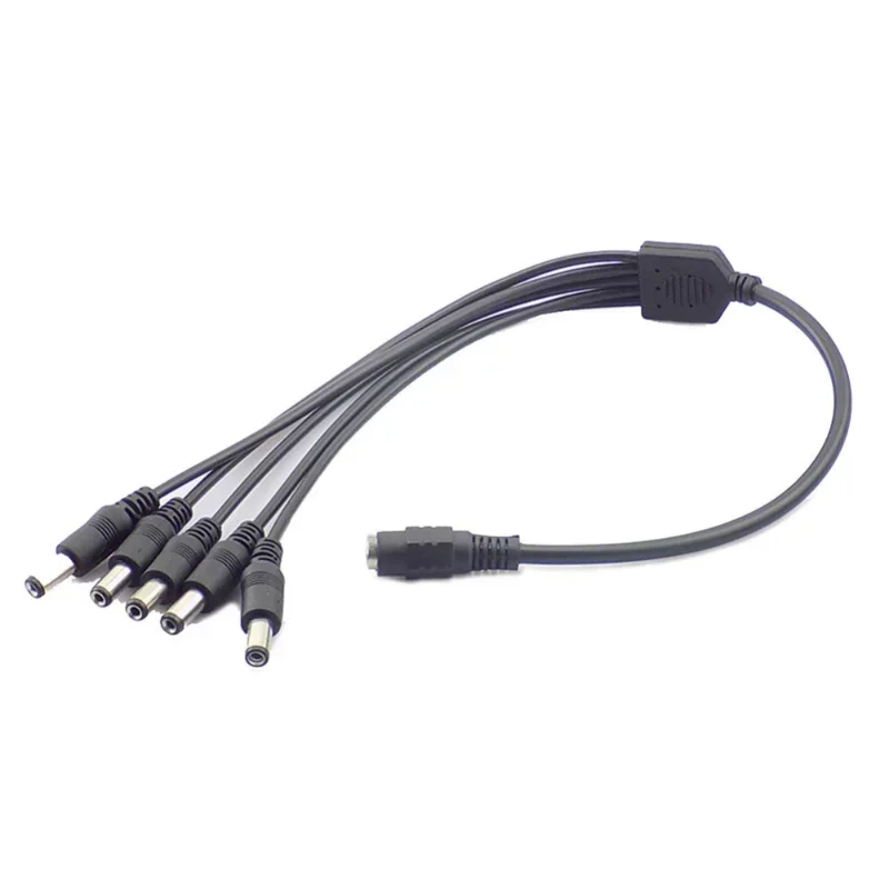 Prise répartiteur d'alimentation 12V DC, 1 femelle à 2 3 4 5 6 8 mâle, câble de caméra CCTV, accessoires CCTV, adaptateur d'alimentation 2.1x5.5mm