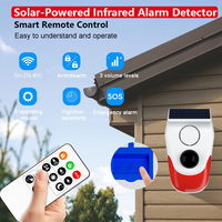 Outdoor Sound and Light Infrared Alarm Detector USB Rechargeable Sensor 120dB Wireless PIR Motion Sensor with Remote Control