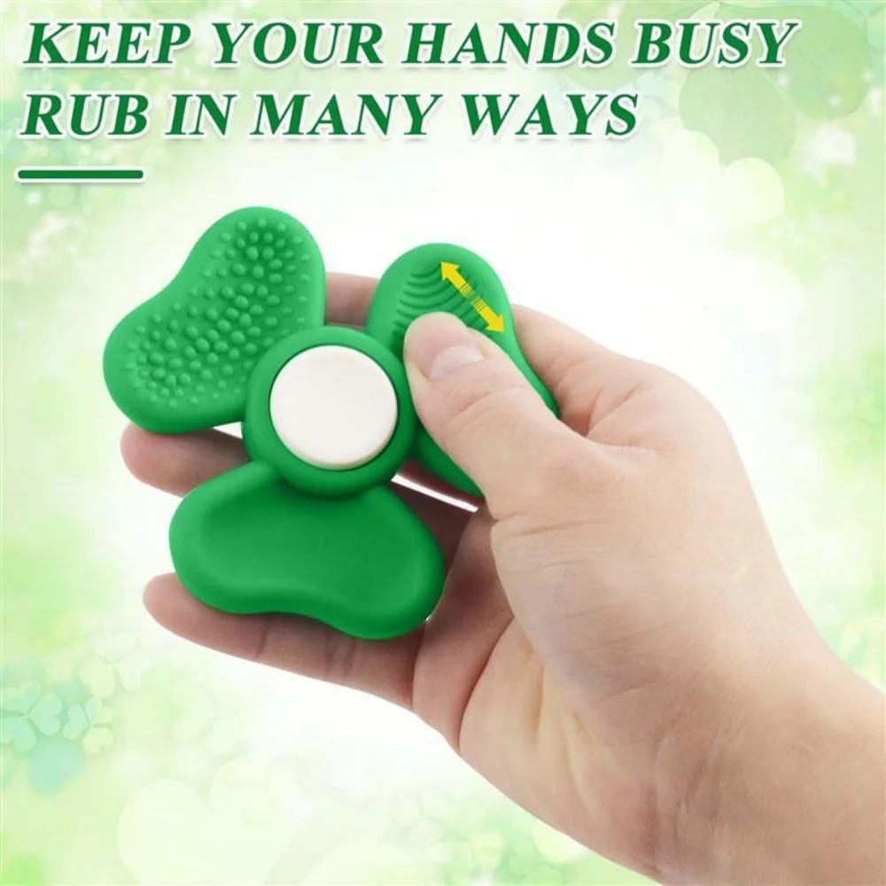 Clover Fidget Spinner Sensory Stone - لعبة تخفيف القلق للتركيز وتخفيف التوتر، ADHD Autism OCD، لعبة إصبع مضادة للانزلاق