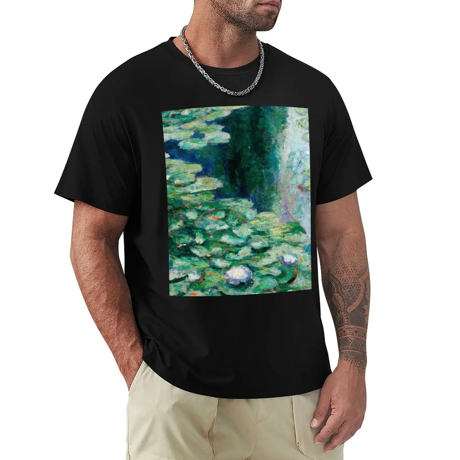 Water Lilies Monet T-Shirt Modern Style Print T-Shirt