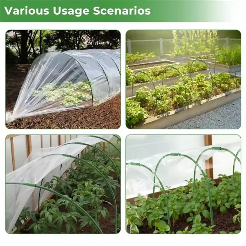 A96K-Garden Arch Support Kit-Tunnel Style Hoop Set Connectors And Clips For Plant For Vegetable Protection