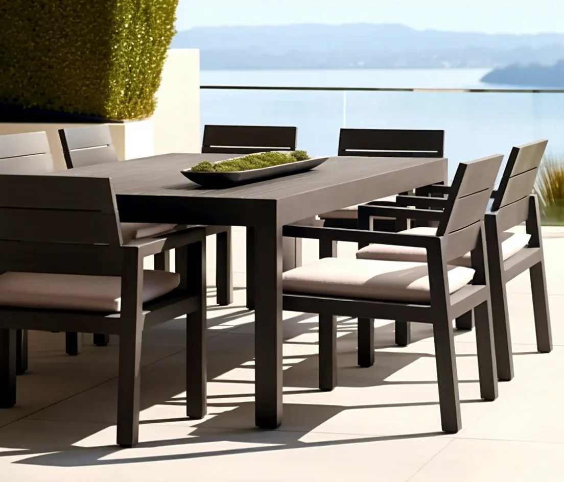 Modern Luxury Aluminum Outdoor Leisure Sofa Couch Set Park Farmhouse Comfortable Durable UV-Resistant Weather Resistant