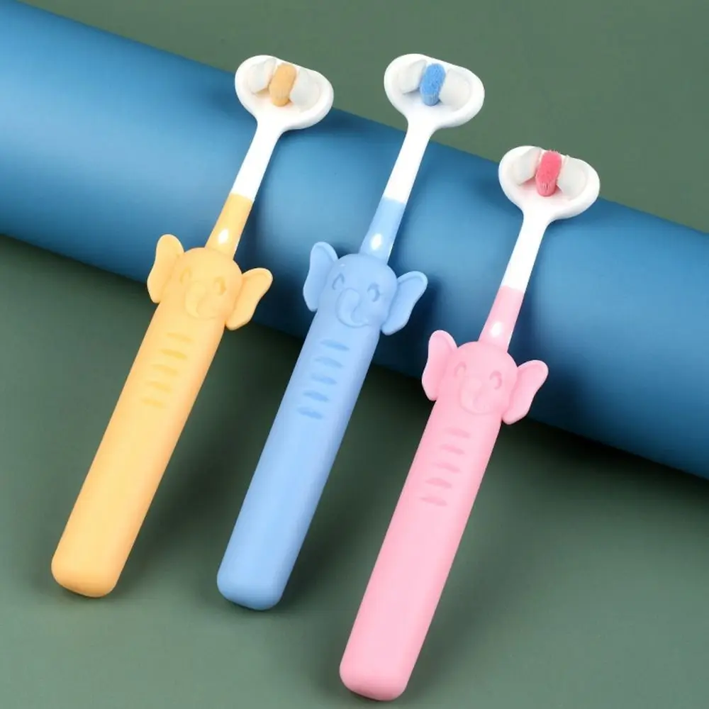 Three Sided Child's Toothbrush Soft Bristle Brush Deep Oral Cleaning Teeth Brush With Tongue Scraper Teeth Cleaner Kid Oral Care