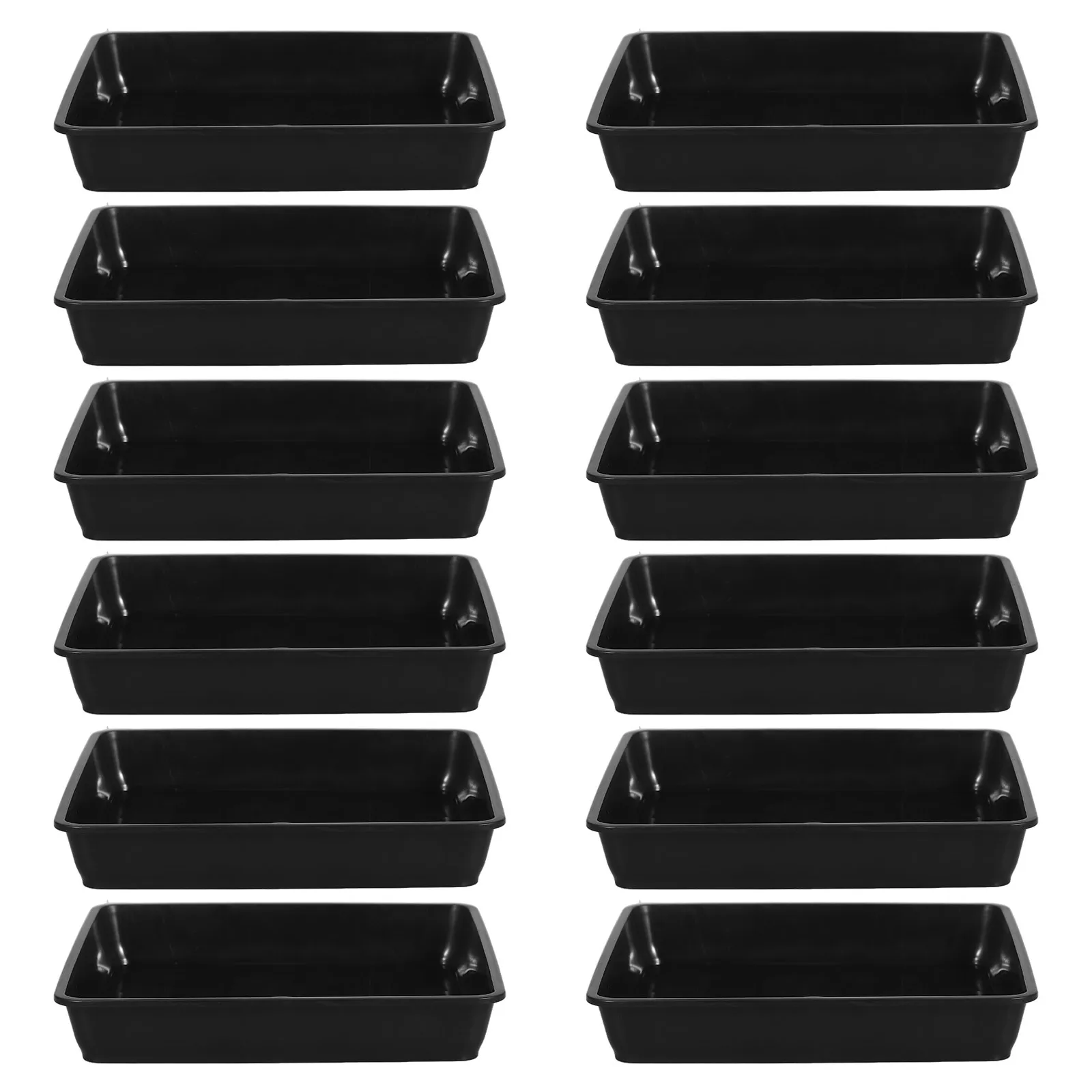 

12Pcs Plastic Flowerpot Bases Square Flower Basin Trays Multi Use Indoor Outdoor Clean Floor Gardening Flowerpot Holder