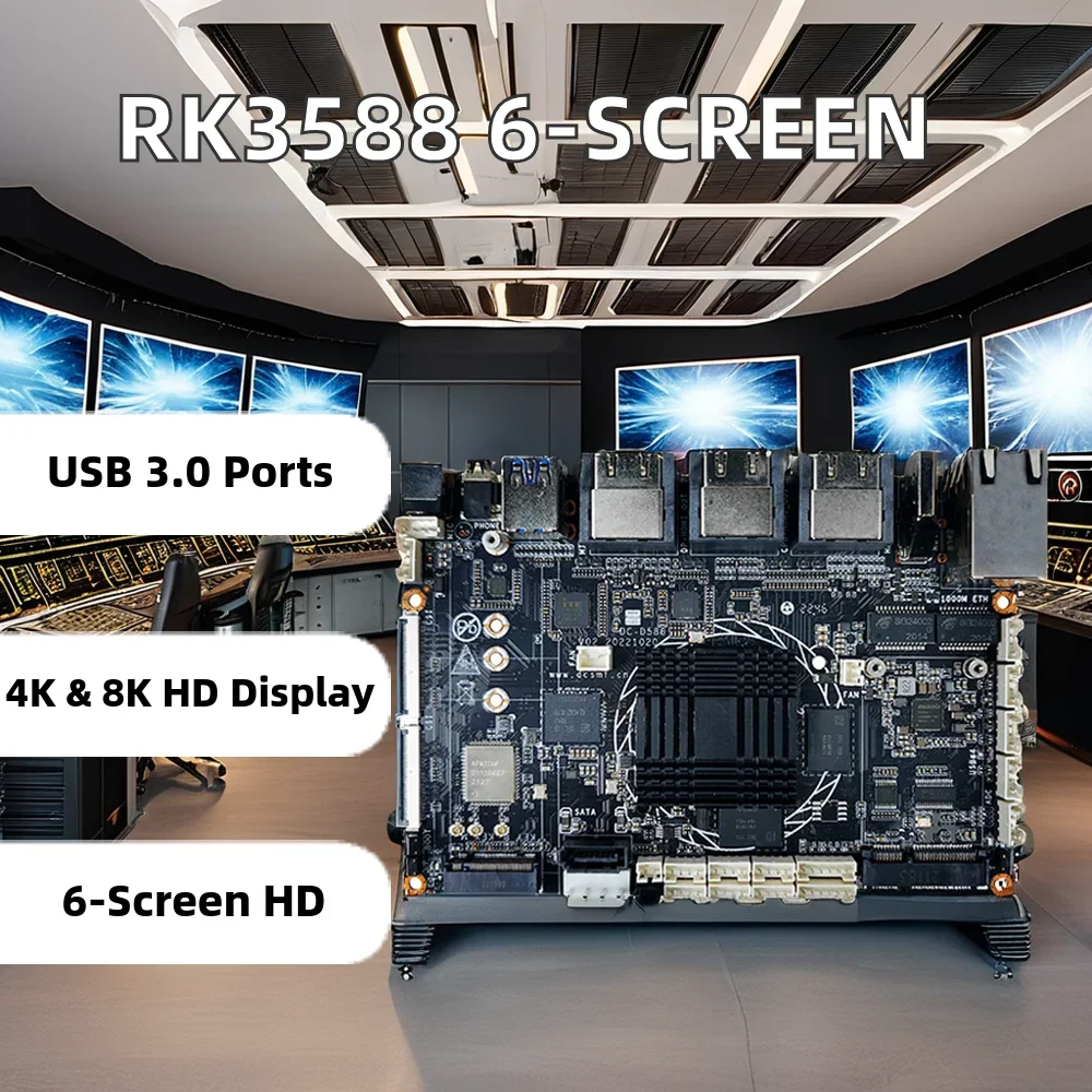 

RK3588 Six Screen Display Android Mainboard Motherboard 4K 8K HD for Multi-screen Advertising Machine