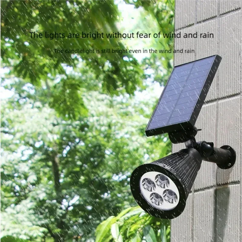 Outdoor Solar Spotlights Ground-plugged Lawn lamp LED 4Bulbs IP65 Waterproof Garden Stone Decorative Lamp tree-expanding light