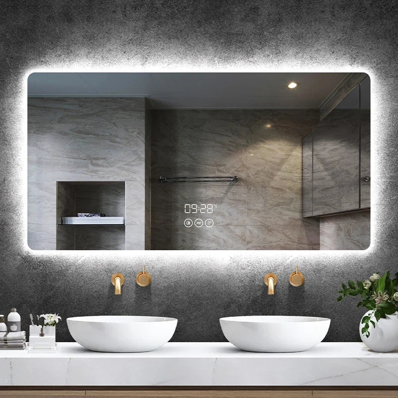 Toilet Shaving Mirror Makeup Self-adhesive Clear Bathroom Mirror Lights Led Espejo Aumento Maquillaje Con Luz Bathroom Fixtures