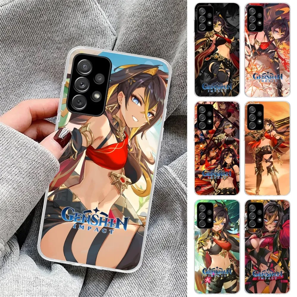 Genshin Impact Dehya Mobile Phone Case for Samsung Galaxy S23 S22 S21 Plus Ultra A12 A32 A53 Clear Phone Cover Shell