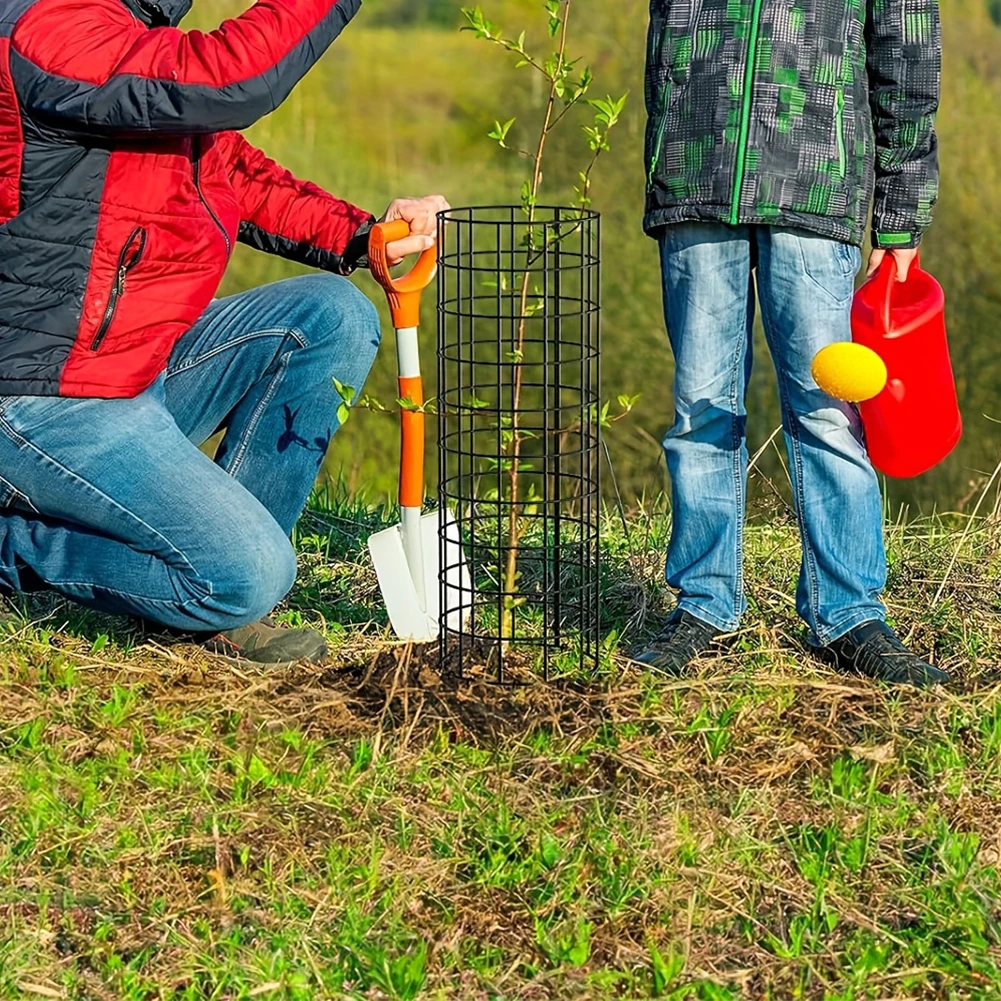 

6 Pcs Tree Trunk Protector with Zip Ties & Stakes Metal Garden Protection Tree Wrap Cage Tree Wraps for Damaged Bark Protector