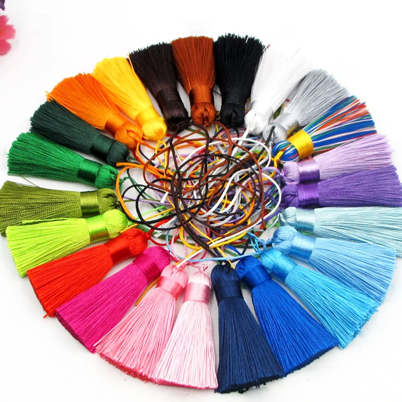 

5CM Polyester Silk Tassel Fringe Brush Tassels Trim for Crafts DIY Jewelry Findings Home Decor Sewing Curtains Accessories