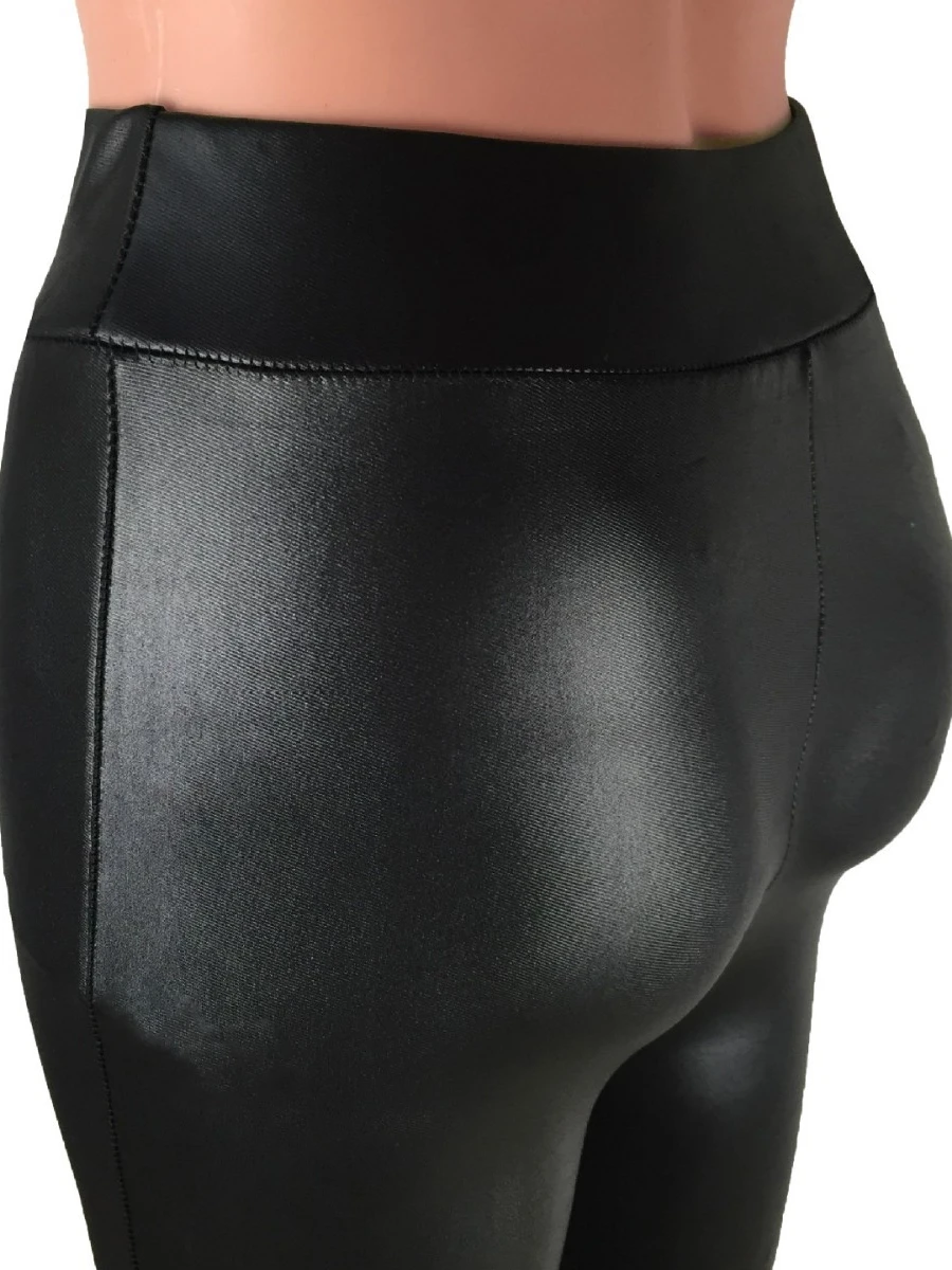 الجلود نظرة طماق المرقعة التخسيس السراويل الطويلة المرأة Faion Boting السراويل المواد الاصطناعية مجموعة الربيع