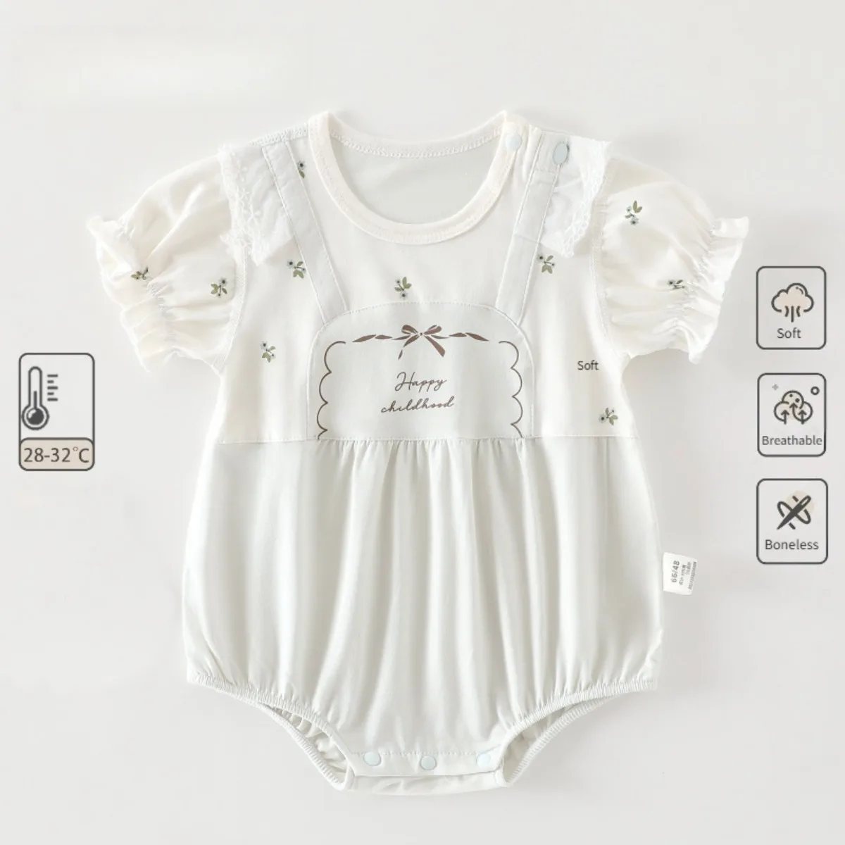 New Arrival Baby Girl Summer Lightweight Romper 6-12M Kid Pure Cotton Moisture-wicking Onesie Newborns Short Sleeve Bodysuit