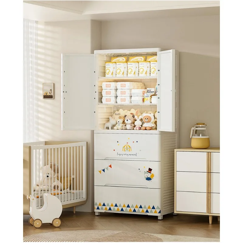 Large storage cabinet, plastic baby cabinet, baby wardrobe.