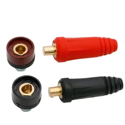 Conector de latón para soldador, enchufe de 2 piezas, rojo/Negro, 10-25, 35-50