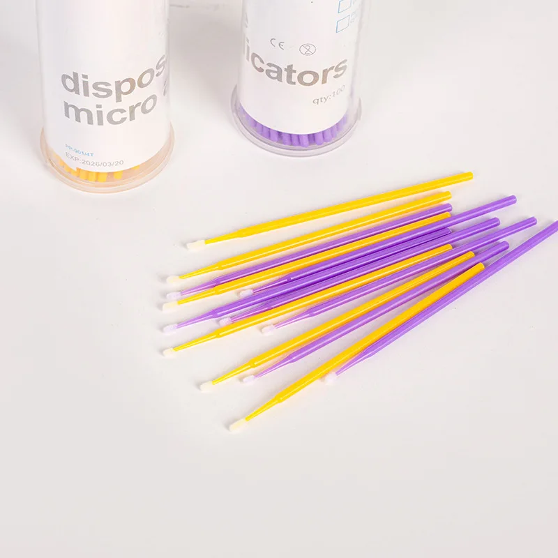 رمش تمديد تنظيف عصا زجاجة رمش مزيل القطن عصا تنظيف أدوات الوشم رمش