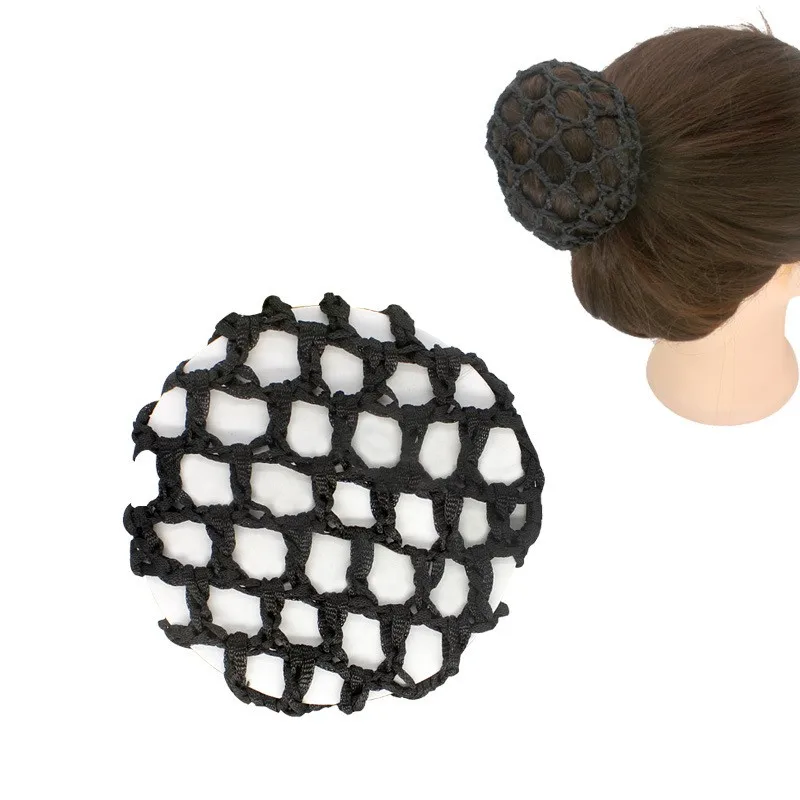 1pcs Beautiful Bun Cover Snood Women Hair Net Ballet Dance Skating Crochet Fanchon Rhinestone Styling Headwear Accessories