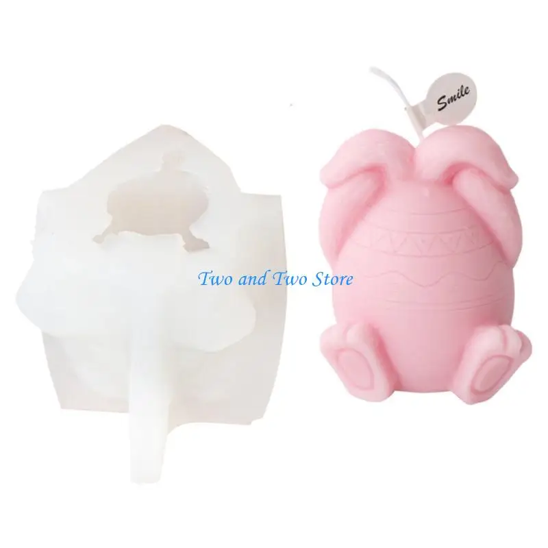

HX6F Flexible Easter Rabbit Shaped Mold Easy to Use Rabbit Shaped Silicone Resin Mold for Beginner