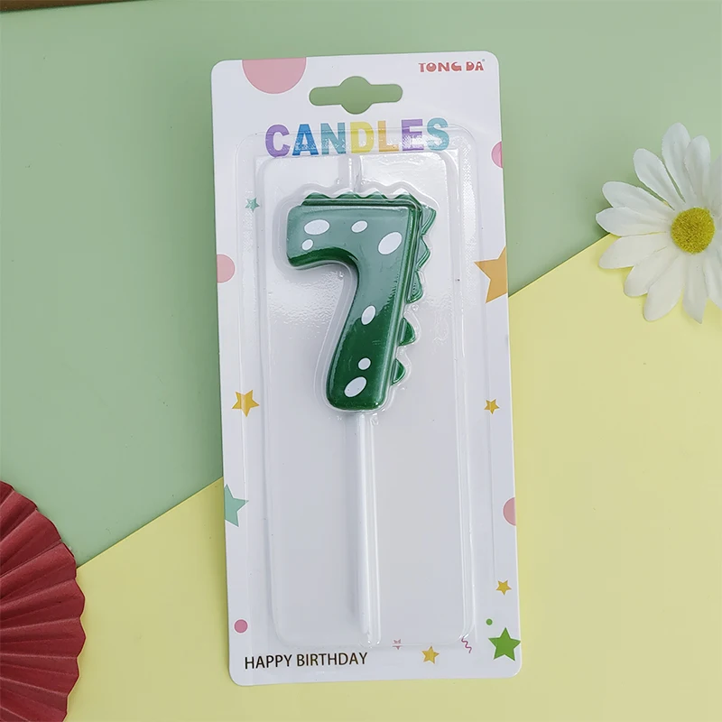 Grüne Dinosaurier-Zahlen 0–9 + 8 Stück grüne Kerzen „Happy Birthday“-Kuchenkerze für Kinder, Prinz, Party, Cartoon-Dinosaurier-Dekoration – Detail 29