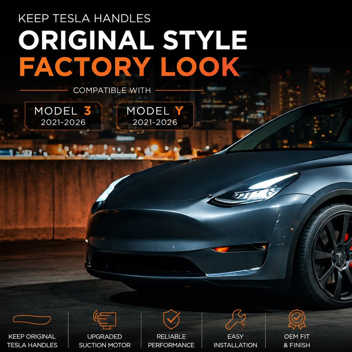 SATONIC Automatische Türgriffe für Tesla New Model Y YL Model 3 Highland, kabellose, werkseitig montierte Türgriffe – Detail 8
