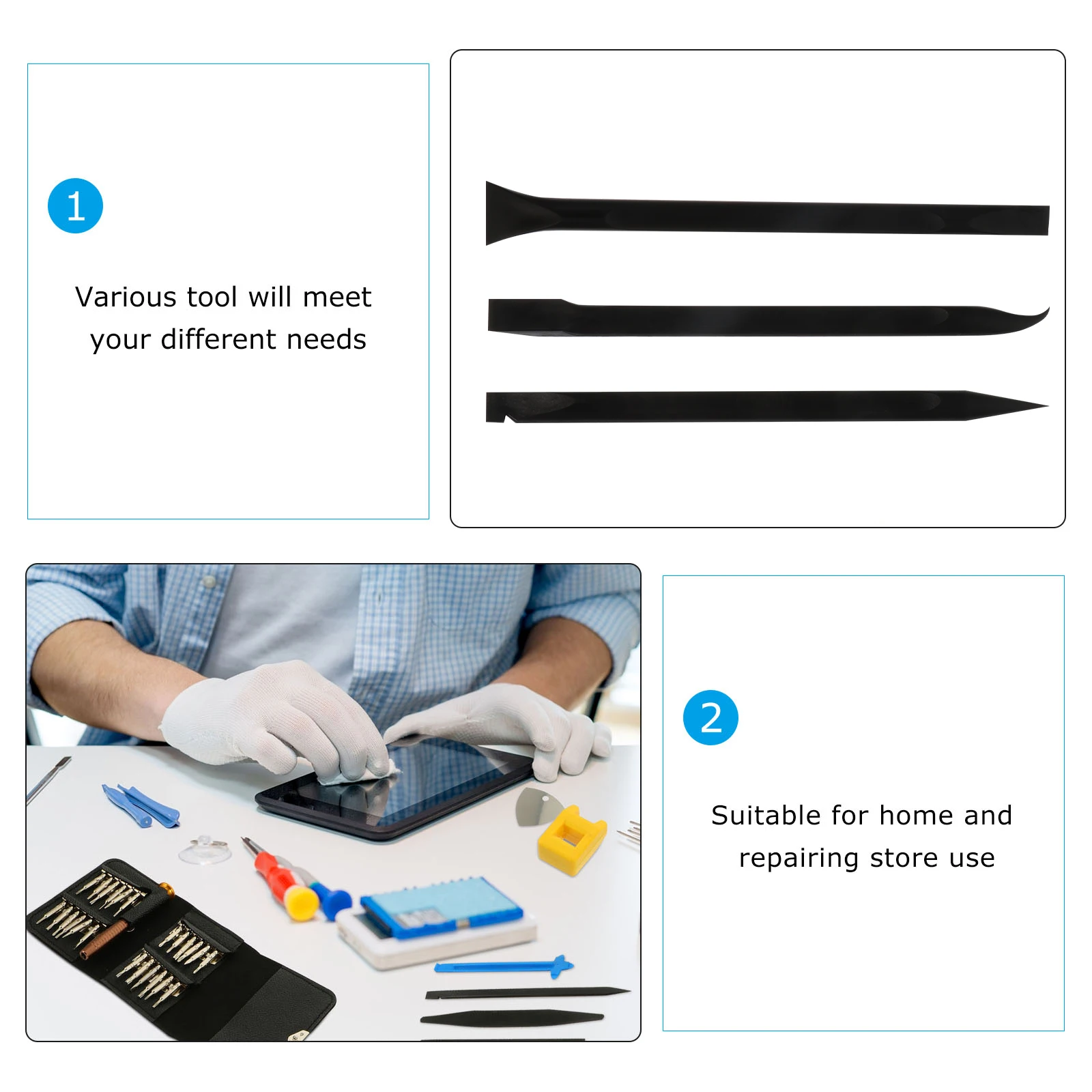 

3pcs Anti static Pry Bar Plastic Disassemble Rod for Smartphone Laptop Tablet LCD Opening Tool Double head High Strength
