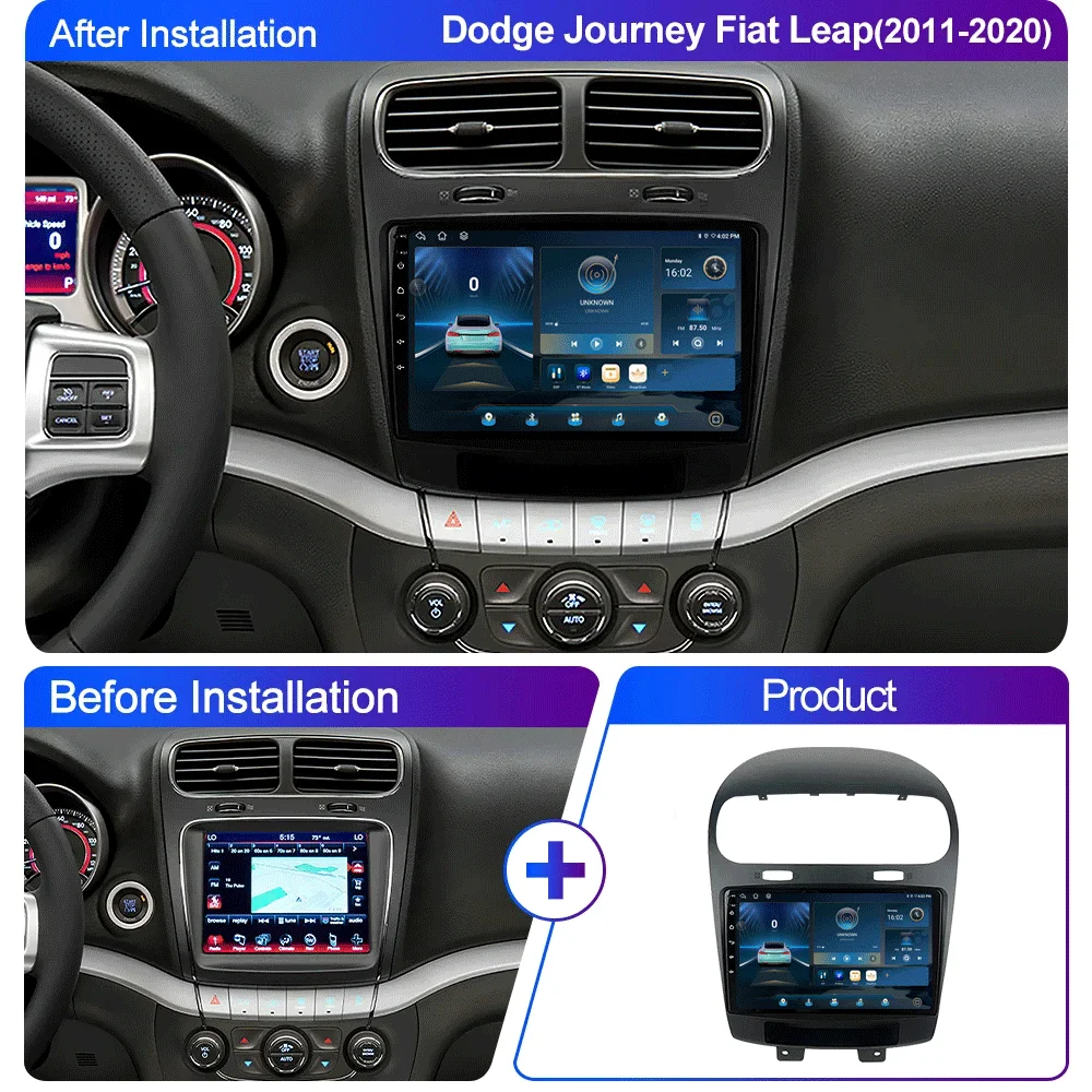 Android 16 Carplay Auto WIFI+4G For Dodge Journey Fiat Leap 2011 -2020 Car Radio Multimedia Video Player Stereo Head Unit 2din view 2
