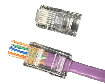 1000pcs CAT5 CAT6 UTP Unshielded 8P8C Ethernet RJ45 Connector Via RJ45 Modular Plug