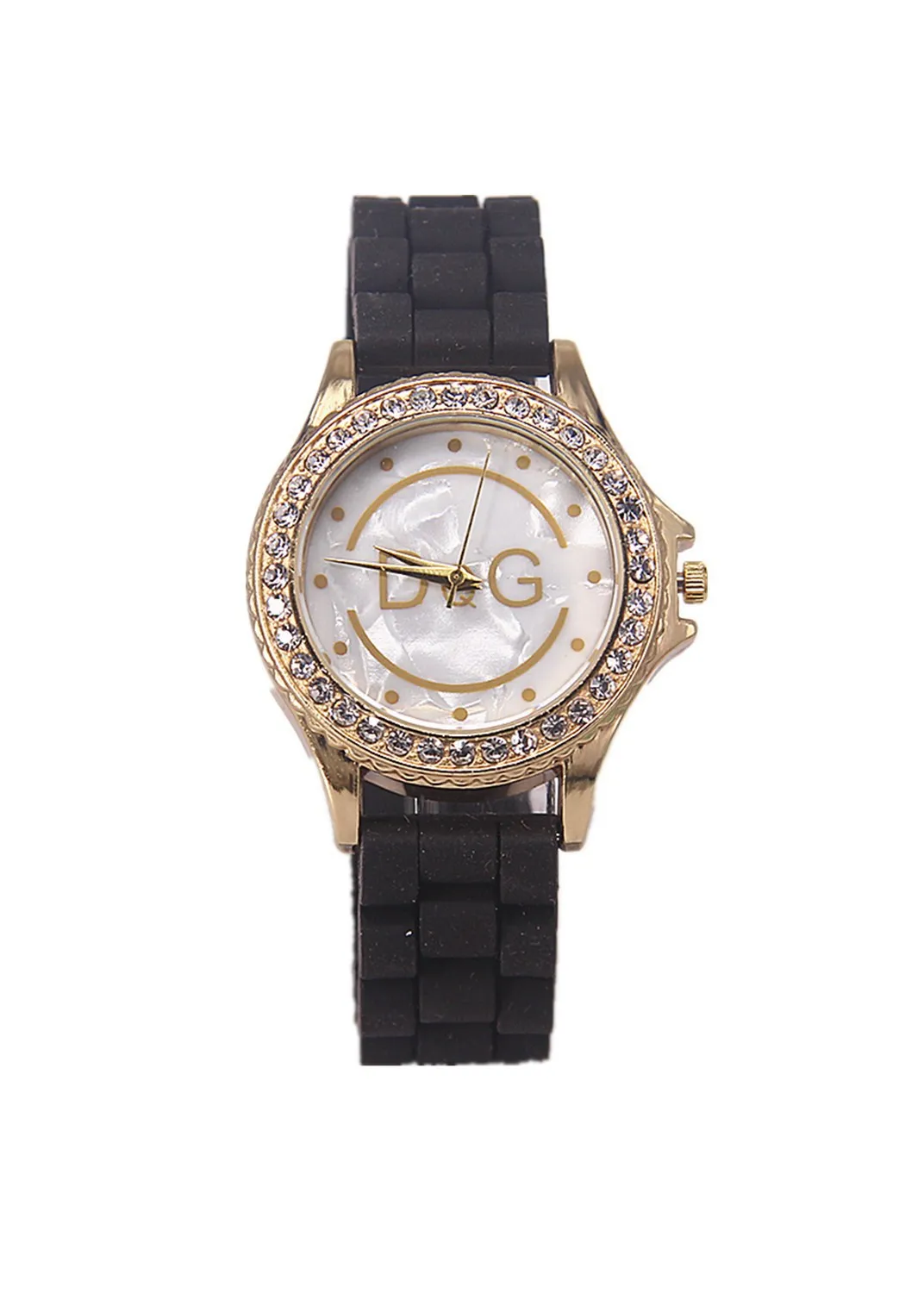 Luxury Famous DQG Brand Ladies Watch Rose Red Silicone Strap Sports Diamond Quartz Wrist Watches For Women Relogio Feminino Gift