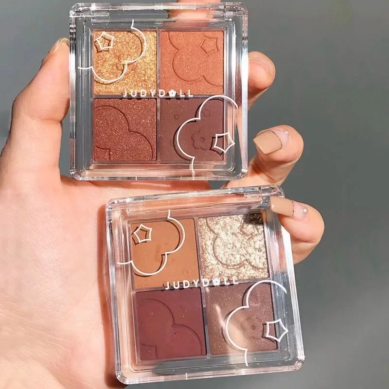 Judydoll 4 色アイシャドウクリーミーティー Earthy マットカラーメイクアップアイシャドウパレットグリッター目