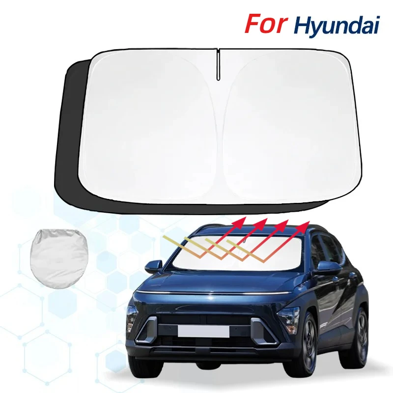 For Hyundai Kona N Line Kona Windshield Sun Shade Film Sunshade Sun Visor Protector Foldable Blocks UV Rays Keep Your Car Cooler