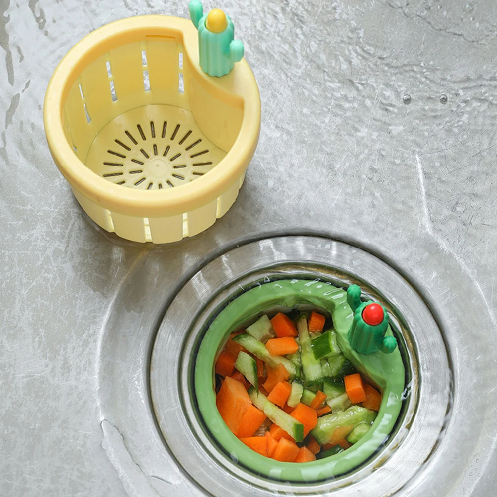 Cactus Sink Filter Food Slag Strainer Kitchen Sink Drain Kitchen Sink Strainer Drain Basket Cactus Shaped Kitchen Accessories