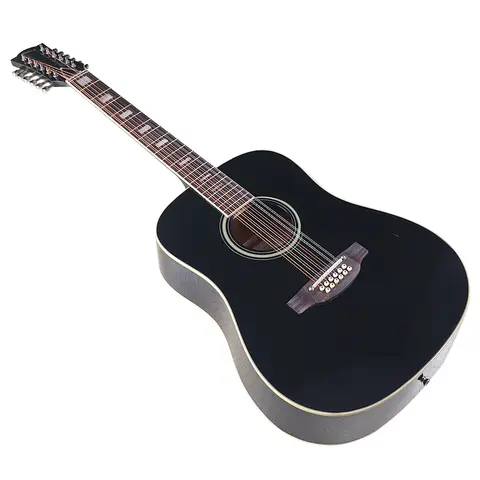 EQ 없음 12 현 어쿠스틱 기타 41 인치 웨스턴 기타 스프루스 우드 탑 포크 기타 흑색 및 결함이 있는 자연 색상