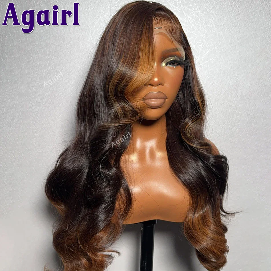 30 32 Inch 13x6 13x4 Body Wave Lace Front Human Hair Wigs Ombre Ginger Brown Brazilian Colored Lace Frontal Wigs For Women 200%