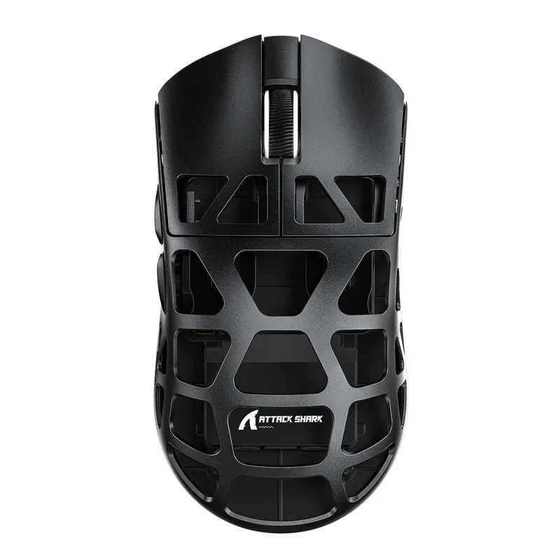 ataque shark r3 mouse sem fio tri mode ultraleve botoes programaveis fita branca 26k dpi liga de magnesio 46g 01