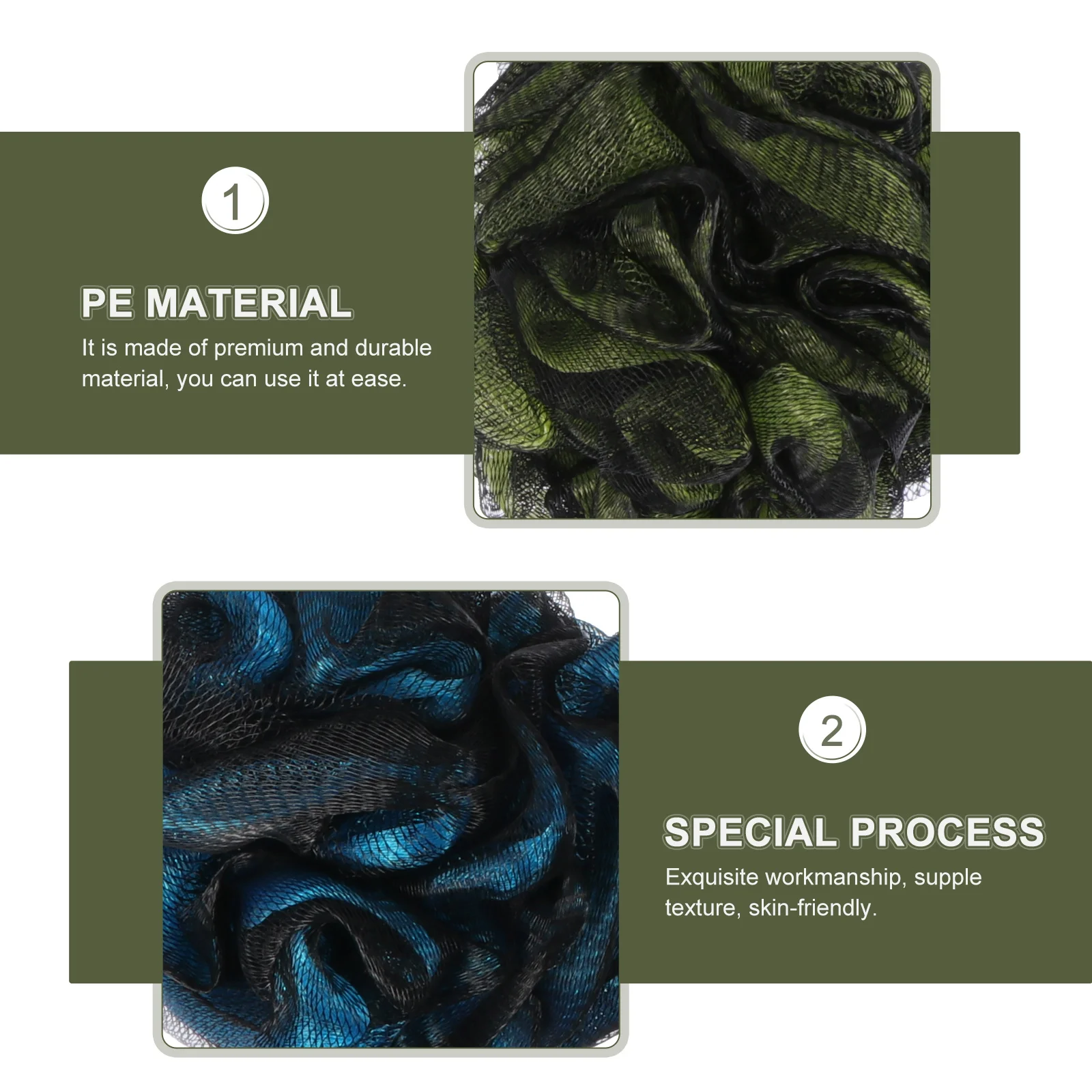 

4 шт., шарик для ванны, сетчатый скруббер для душа, нежный отшелушивающий инструмент для мытья тела, подвесные аксессуары для сушки, скруббер для ванны