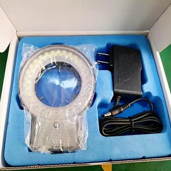 60 LEDs 4-Zone Microscope LED Ring Light Zinc Alloy Body 61MM Inner Diameter Coaxial Light Source