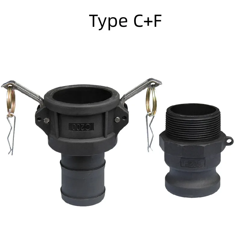 DN15 To DN50 PP Camlock Coupling Plastic Fitting Adapter MPT FPT Barb Quick Disconnect 1/2 3/4 To 2Inch