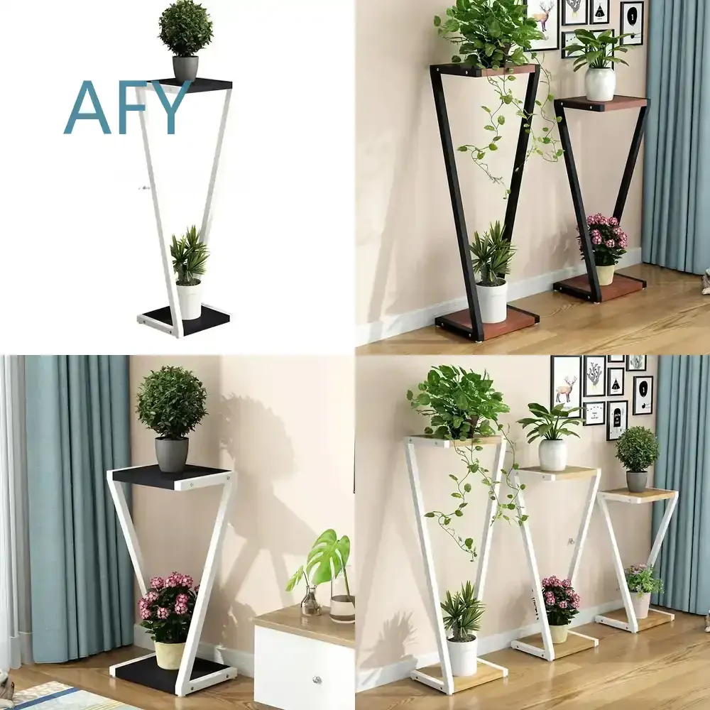 for Nordic Metal Plant Stand for Flower Pot for Indoor Home Decor for Living Room Bedroom for Modern Wrought Iron Multi-Tier
