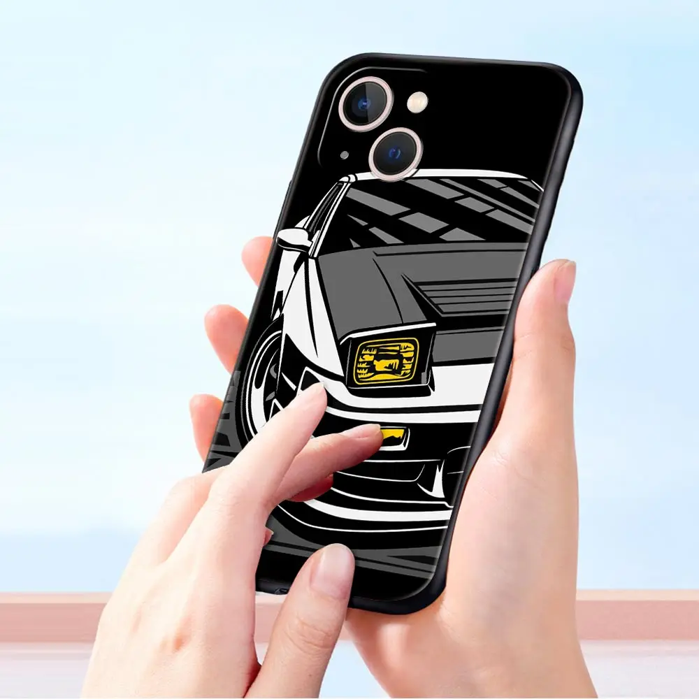 JDM Type R Civic Sport Car Luxury Phone Case For iPhone 13 15 14 12 Mini 11 Pro MAX XR X SE XS 7 8 Plus Silicone Black Cover