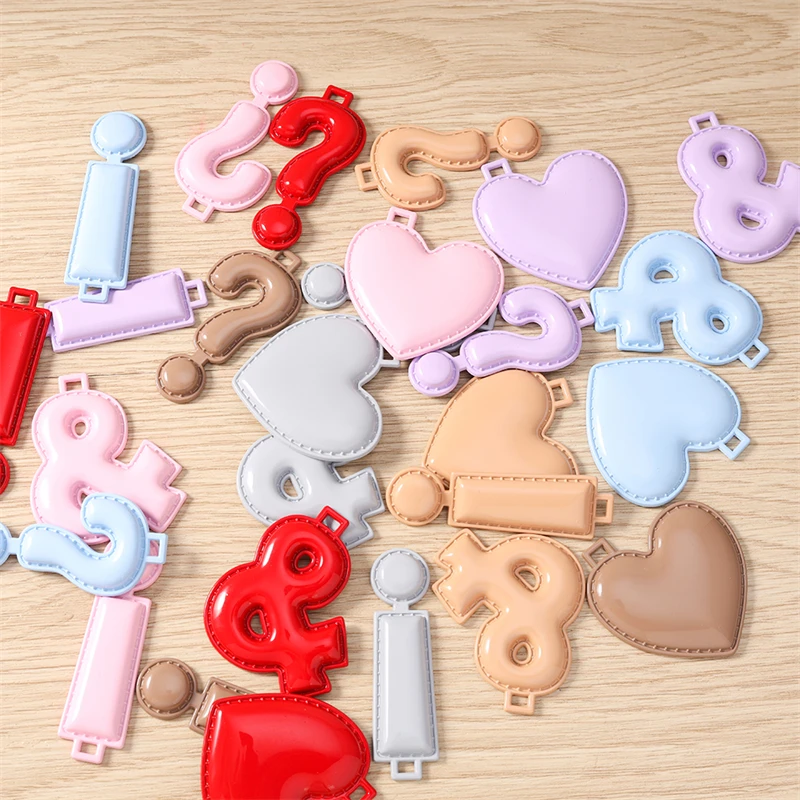 5 Stück niedliche, bunte Emaille-Anhänger in Form von Herzen und Fragezeichen für die Schmuckherstellung, Halsketten, Ohrringe, Schlüsselanhänger, DIY-Bastelarbeiten, Geschenk – Detail 3
