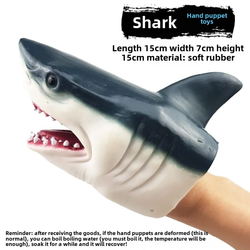 Animal Hand Puppets Childhood Kids Cool Rubber Toy Shark Dinosaur Shape Story Pretend Playing Gloves Gift For Children