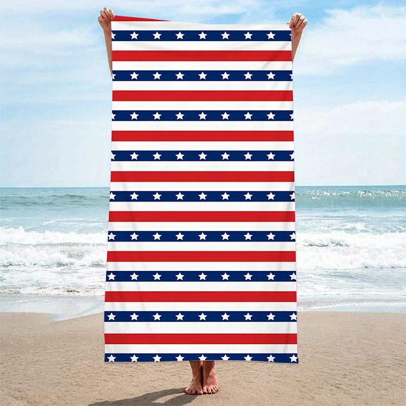 

Beach Towel American Flag Beach Towel Patterned Sunscreen And Windproof Suitable For Swimming Pool Camping Travel Blanket