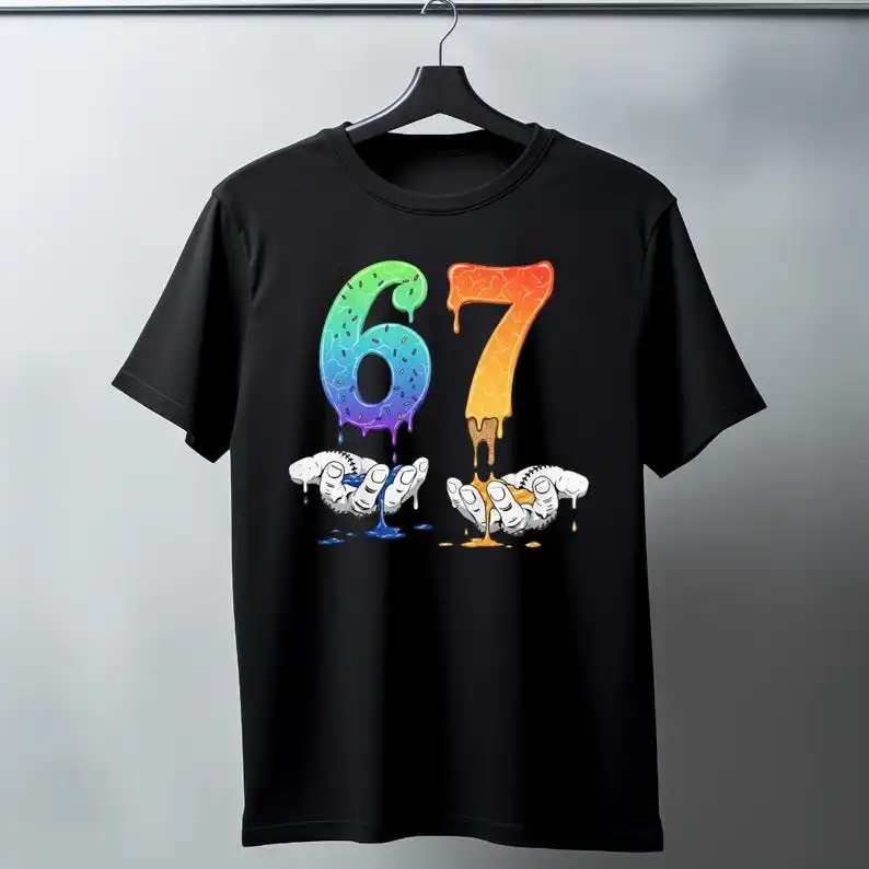 

Six Seven Shirt – 67 Graphic T-Shirt Colorful Number Design, Unisex Streetwear Tee Graphic T-Shirt,Six Seven Dripping 6 7Design