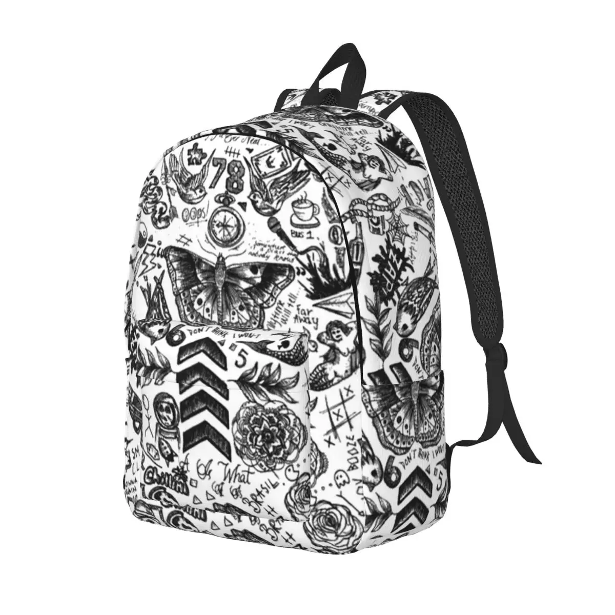 One Direction - Tattoos Student Backpack School Bag Hiking Travel Daypack for Boys Girls Bookbag Shoulder Bags