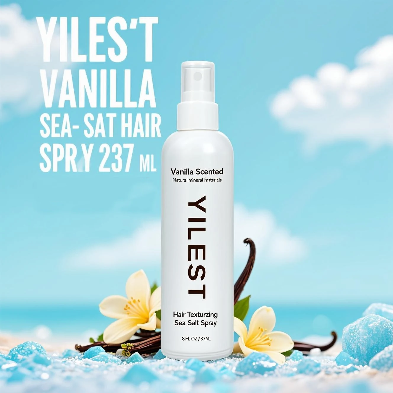

Текстурирующий спрей для волос Vanilla Sea Salt, 237 мл — естественный объем и пляжные волны с кокосовым маслом, цельноденная фиксация, обогащенная минералами