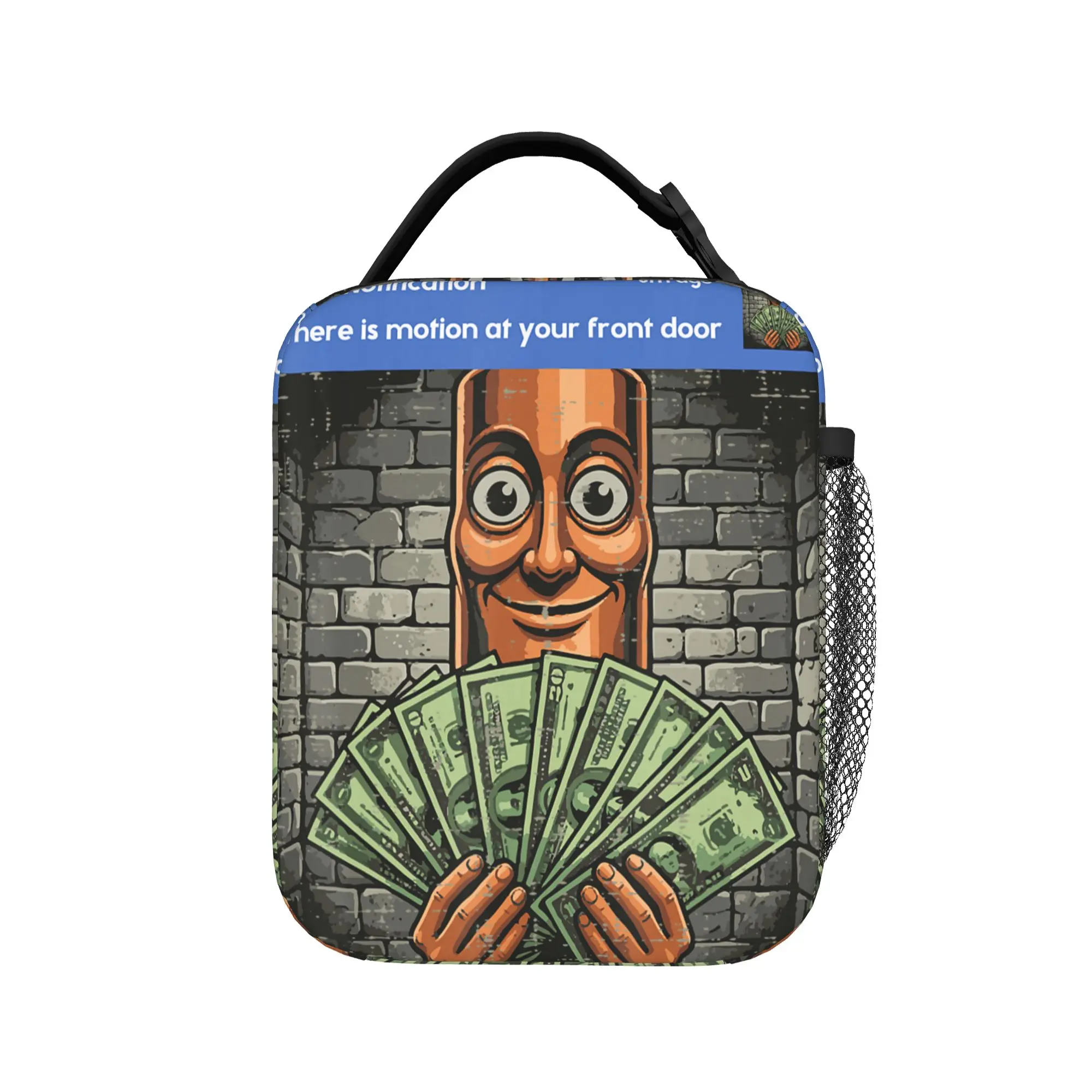 Tung Tung Sahur There is Motion Front Door Meme Lunch Bag Outdoor Picnic Lunch Box Men Leisure Graphic Design Thermal Lunch Bags