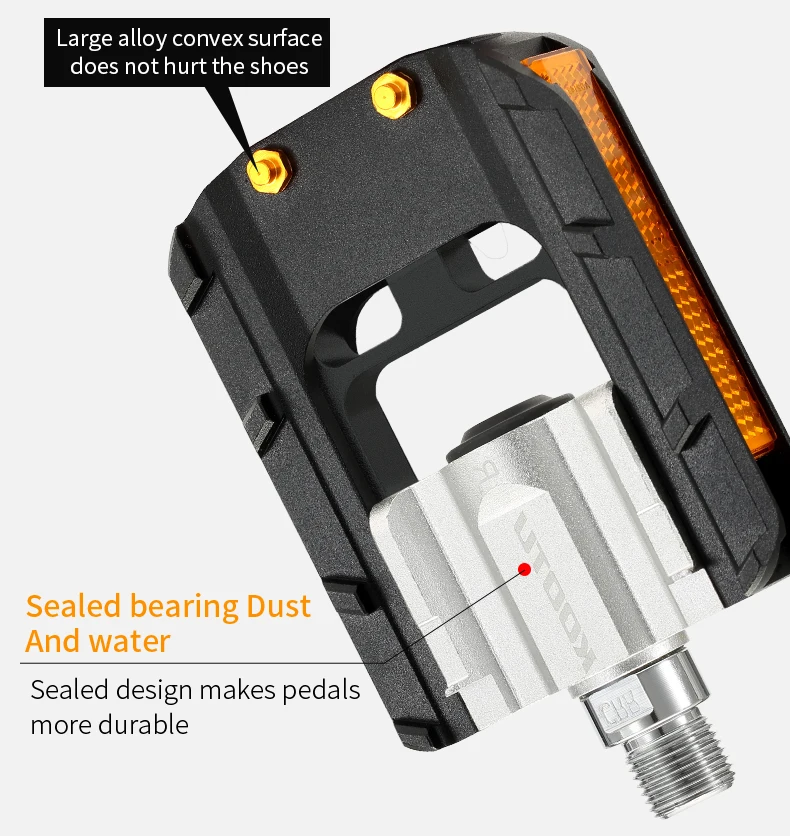 KOOTU Bicycle pedals Aluminum alloy material is strong and durable Folding pedals Universal bicycle pedals sealed bearings