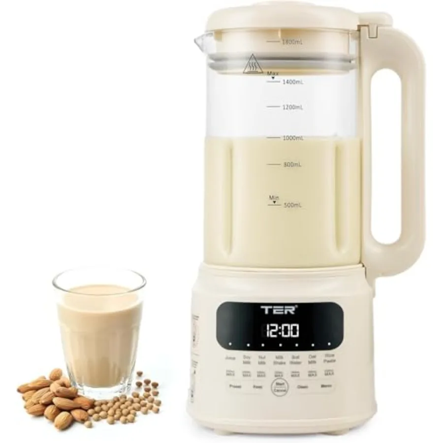 

10 in 1 Nut Milk Maker 50oz for Homemade Almond Oat Soy Coconut Milk Juice and Rice Paste Electric Bean Milk Machine with Prese