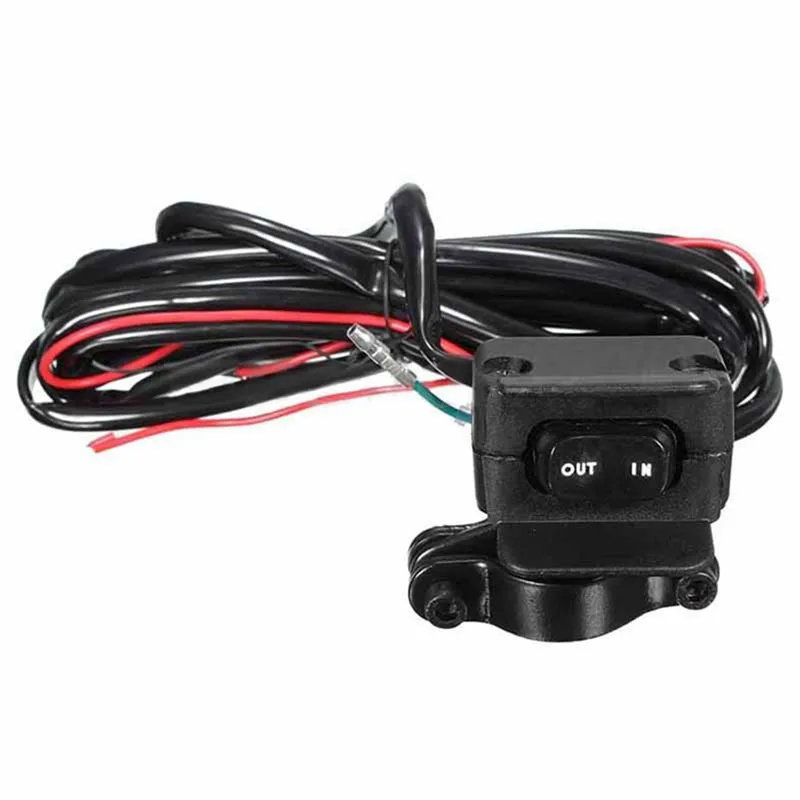 Motorcycle ATV/UTV 3 Meters Winch Rocker Switch Handlebar Control Line Warn Kits 12V Full Sealed Switch Connector Supplie Black